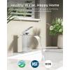 imageFORIOUS Matte Black Waterfall Bathroom Faucets 1 or 3 Hole Vanity Single Bathroom Sink Faucet with cUPC Supply Line and Pop Up Drain Suitable for Basin Rv Restroom SinkChrome
