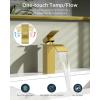imageFORIOUS Matte Black Waterfall Bathroom Faucets 1 or 3 Hole Vanity Single Bathroom Sink Faucet with cUPC Supply Line and Pop Up Drain Suitable for Basin Rv Restroom SinkBrushed Gold