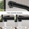 imageFORIOUS Modern Bar Sink Faucet Brushed Nickel Stainless Steel Single Handle Small Kitchen Sink Faucet with Pull Out Sprayer 360 Swivel Spout LShaped Design Suitable for Camper Outdoor Bathroom RVMatte Black