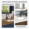 imageFORIOUS Modern Bar Sink Faucet Brushed Nickel Stainless Steel Single Handle Small Kitchen Sink Faucet with Pull Out Sprayer 360 Swivel Spout LShaped Design Suitable for Camper Outdoor Bathroom RVMatte Black
