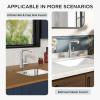 imageFORIOUS Modern Bar Sink Faucet Brushed Nickel Stainless Steel Single Handle Small Kitchen Sink Faucet with Pull Out Sprayer 360 Swivel Spout LShaped Design Suitable for Camper Outdoor Bathroom RVStainless Steel