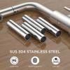 imageFORIOUS Modern Bar Sink Faucet Brushed Nickel Stainless Steel Single Handle Small Kitchen Sink Faucet with Pull Out Sprayer 360 Swivel Spout LShaped Design Suitable for Camper Outdoor Bathroom RVStainless Steel
