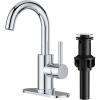 imageFORIOUS Black Bathroom Faucet 1 or 3 Hole Single Handle Matte Black Bathroom Sink Faucet 2 Pack with cUPC Supply Line and Pop Up Drain Suitable for Bar RV Vanity Restroom CommerialChrome
