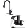 imageFORIOUS Black Kitchen Faucet Bathroom Faucet