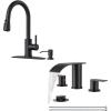 imageFORIOUS Black Kitchen FaucetBathroom Faucet