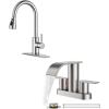 imageFORIOUS Brushed Nickel Kitchen Faucet Bathroom Sink Faucet