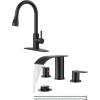 imageFORIOUS Matte Black Kitchen Faucet  Bathroom Faucet
