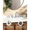 imageFORIOUS Black Bathroom Faucet 3 Hole Widespread Bathroom Sink Faucet 8 Inch with Pop Up Drain and CUPC Supply Hose 2 Handle for Vanity Rv Commercial Lavatory RestroomStainless Steel
