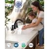 imageFORIOUS Black Bathroom Faucet 3 Hole Widespread Bathroom Sink Faucet 8 Inch with Pop Up Drain and CUPC Supply Hose 2 Handle for Vanity Rv Commercial Lavatory RestroomMatte Black