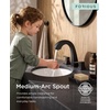 image:imageFORIOUS Bathroom Faucets 3 Hole Brushed Nickel Bathroom Sink Faucet for Vanity with Popup Drain and Supply Lines LeadFree 8 Inch Widespread Faucet for 3 Hole Commercial Restroom SinkMatte Black