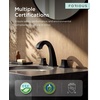image:imageFORIOUS Bathroom Faucets 3 Hole Brushed Nickel Bathroom Sink Faucet for Vanity with Popup Drain and Supply Lines LeadFree 8 Inch Widespread Faucet for 3 Hole Commercial Restroom SinkMatte Black