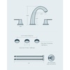 image:imageFORIOUS Bathroom Faucets 3 Hole Brushed Nickel Bathroom Sink Faucet for Vanity with Popup Drain and Supply Lines LeadFree 8 Inch Widespread Faucet for 3 Hole Commercial Restroom SinkStainless Steel