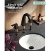 image:imageFORIOUS Bathroom Faucets 3 Hole Brushed Nickel Bathroom Sink Faucet for Vanity with Popup Drain and Supply Lines LeadFree 8 Inch Widespread Faucet for 3 Hole Commercial Restroom SinkMatte Black