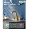 image:imageFORIOUS Bathroom Faucets 3 Hole Brushed Nickel Bathroom Sink Faucet for Vanity with Popup Drain and Supply Lines LeadFree 8 Inch Widespread Faucet for 3 Hole Commercial Restroom SinkBrushed Gold