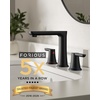 image:imageFORIOUS Black Bathroom Faucet 3 Hole Two Handle 8 Inch Widespread Bathroom Sink Faucet Matte Black with Metal Popup Drain cUPC Supply Lines and Water Saving Aerator for Basin Vanity or CommercialMatte Black