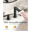 image:imageFORIOUS Black Bathroom Faucet 3 Hole Two Handle 8 Inch Widespread Bathroom Sink Faucet Matte Black with Metal Popup Drain cUPC Supply Lines and Water Saving Aerator for Basin Vanity or CommercialMatte Black