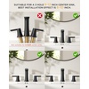 image:imageFORIOUS Black Bathroom Faucet 3 Hole Two Handle 8 Inch Widespread Bathroom Sink Faucet Matte Black with Metal Popup Drain cUPC Supply Lines and Water Saving Aerator for Basin Vanity or CommercialMatte Black