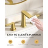 image:imageFORIOUS Black Bathroom Faucet 3 Hole Two Handle 8 Inch Widespread Bathroom Sink Faucet Matte Black with Metal Popup Drain cUPC Supply Lines and Water Saving Aerator for Basin Vanity or CommercialBrushed Gold