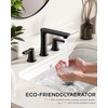 image:imageFORIOUS Black Bathroom Faucet 3 Hole Two Handle 8 Inch Widespread Bathroom Sink Faucet Matte Black with Metal Popup Drain cUPC Supply Lines and Water Saving Aerator for Basin Vanity or CommercialMatte Black