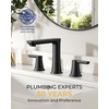 image:imageFORIOUS Black Bathroom Faucet 3 Hole Two Handle 8 Inch Widespread Bathroom Sink Faucet Matte Black with Metal Popup Drain cUPC Supply Lines and Water Saving Aerator for Basin Vanity or CommercialMatte Black
