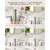 image:imageFORIOUS Black Bathroom Faucet 3 Hole Two Handle 8 Inch Widespread Bathroom Sink Faucet Matte Black with Metal Popup Drain cUPC Supply Lines and Water Saving Aerator for Basin Vanity or CommercialStainless Steel
