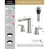 image:imageFORIOUS Black Bathroom Faucet 3 Hole Two Handle 8 Inch Widespread Bathroom Sink Faucet Matte Black with Metal Popup Drain cUPC Supply Lines and Water Saving Aerator for Basin Vanity or CommercialStainless Steel