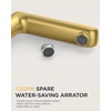 image:imageFORIOUS Black Bathroom Faucet 3 Hole Two Handle 8 Inch Widespread Bathroom Sink Faucet Matte Black with Metal Popup Drain cUPC Supply Lines and Water Saving Aerator for Basin Vanity or CommercialBrushed Gold