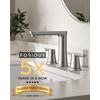 image:imageFORIOUS Black Bathroom Faucet 3 Hole Two Handle 8 Inch Widespread Bathroom Sink Faucet Matte Black with Metal Popup Drain cUPC Supply Lines and Water Saving Aerator for Basin Vanity or CommercialStainless Steel