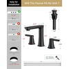 image:imageFORIOUS Black Bathroom Faucet 3 Hole Two Handle 8 Inch Widespread Bathroom Sink Faucet Matte Black with Metal Popup Drain cUPC Supply Lines and Water Saving Aerator for Basin Vanity or CommercialMatte Black