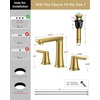 image:imageFORIOUS Black Bathroom Faucet 3 Hole Two Handle 8 Inch Widespread Bathroom Sink Faucet Matte Black with Metal Popup Drain cUPC Supply Lines and Water Saving Aerator for Basin Vanity or CommercialBrushed Gold