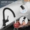 image:imageFORIOUS Kitchen Faucet Brushed Nickel Commercial Modern Single Handle Faucet for Kitchen Sink Stainless Steel High Arc with Deck Plate for 1 or 3 Hole Suitable for Bar RV Camper OutdoorMatte Black