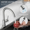 image:imageFORIOUS Kitchen Faucet Brushed Nickel Commercial Modern Single Handle Faucet for Kitchen Sink Stainless Steel High Arc with Deck Plate for 1 or 3 Hole Suitable for Bar RV Camper OutdoorStainless Steel