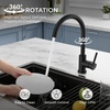 image:imageFORIOUS Kitchen Faucet Brushed Nickel Commercial Modern Single Handle Faucet for Kitchen Sink Stainless Steel High Arc with Deck Plate for 1 or 3 Hole Suitable for Bar RV Camper OutdoorMatte Black