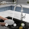image:imageFORIOUS Kitchen Faucet Brushed Nickel Commercial Modern Single Handle Faucet for Kitchen Sink Stainless Steel High Arc with Deck Plate for 1 or 3 Hole Suitable for Bar RV Camper OutdoorStainless Steel