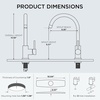 image:imageFORIOUS Kitchen Faucet Brushed Nickel Commercial Modern Single Handle Faucet for Kitchen Sink Stainless Steel High Arc with Deck Plate for 1 or 3 Hole Suitable for Bar RV Camper OutdoorMatte Black
