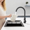 image:imageFORIOUS Kitchen Faucet Brushed Nickel Commercial Modern Single Handle Faucet for Kitchen Sink Stainless Steel High Arc with Deck Plate for 1 or 3 Hole Suitable for Bar RV Camper OutdoorMatte Black