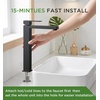 image:imageFORIOUS Matte Black Vessel Sink Faucet Single Hole Morden Tall Bathroom Faucets One Lever Handle with Pop up Drain for Basin Bowl Vanity Lavatory ResidentialCommercial UseMatte Black