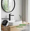 image:imageFORIOUS Matte Black Vessel Sink Faucet Single Hole Morden Tall Bathroom Faucets One Lever Handle with Pop up Drain for Basin Bowl Vanity Lavatory ResidentialCommercial UseMatte Black