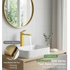 image:imageFORIOUS Matte Black Vessel Sink Faucet Single Hole Morden Tall Bathroom Faucets One Lever Handle with Pop up Drain for Basin Bowl Vanity Lavatory ResidentialCommercial UseBrushed Gold