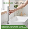 image:imageFORIOUS Matte Black Vessel Sink Faucet Single Hole Morden Tall Bathroom Faucets One Lever Handle with Pop up Drain for Basin Bowl Vanity Lavatory ResidentialCommercial UseBrushed Nickel