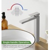 image:imageFORIOUS Matte Black Vessel Sink Faucet Single Hole Morden Tall Bathroom Faucets One Lever Handle with Pop up Drain for Basin Bowl Vanity Lavatory ResidentialCommercial UseBrushed Nickel