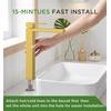 image:imageFORIOUS Matte Black Vessel Sink Faucet Single Hole Morden Tall Bathroom Faucets One Lever Handle with Pop up Drain for Basin Bowl Vanity Lavatory ResidentialCommercial UseBrushed Gold