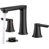 image:imageFORIOUS Black Bathroom Faucet 3 Hole Two Handle 8 Inch Widespread Bathroom Sink Faucet Matte Black with Metal Popup Drain cUPC Supply Lines and Water Saving Aerator for Basin Vanity or CommercialMatte Black