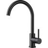 image:imageFORIOUS Kitchen Faucet Brushed Nickel Commercial Modern Single Handle Faucet for Kitchen Sink Stainless Steel High Arc with Deck Plate for 1 or 3 Hole Suitable for Bar RV Camper OutdoorMatte Black