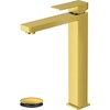 image:imageFORIOUS Matte Black Vessel Sink Faucet Single Hole Morden Tall Bathroom Faucets One Lever Handle with Pop up Drain for Basin Bowl Vanity Lavatory ResidentialCommercial UseBrushed Gold