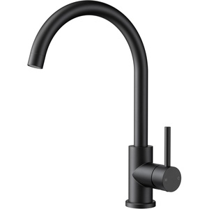image:imageFORIOUS Kitchen Faucet Brushed Nickel Commercial Modern Single Handle Faucet for Kitchen Sink Stainless Steel High Arc with Deck Plate for 1 or 3 Hole Suitable for Bar RV Camper OutdoorMatte Black