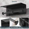 image:imageFORIOUS Double Toilet Paper Holder with Shelf Wall Mount Tissue Roll Holder for Bathroom 304 Stainless Steel Commercial Toilet Tissue Dispensers with Phone Shelf 4 Stainless SteelMatte Black