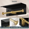 image:imageFORIOUS Double Toilet Paper Holder with Shelf Wall Mount Tissue Roll Holder for Bathroom 304 Stainless Steel Commercial Toilet Tissue Dispensers with Phone Shelf 4 Stainless SteelMatte Black  Brushed Gold