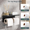 image:imageFORIOUS Double Toilet Paper Holder with Shelf Wall Mount Tissue Roll Holder for Bathroom 304 Stainless Steel Commercial Toilet Tissue Dispensers with Phone Shelf 4 Stainless SteelMatte Black