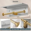 image:imageFORIOUS Double Toilet Paper Holder with Shelf Wall Mount Tissue Roll Holder for Bathroom 304 Stainless Steel Commercial Toilet Tissue Dispensers with Phone Shelf 4 Stainless SteelStainless Steel  Brushed Gold